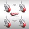 Service Caster 3.5 Inch SS Red Polyurethane Swivel 10mm Threaded Stem Caster Set Brake SCC-SSTS20S3514-PPUB-RED-TLB-M1015-4 - alternate 3